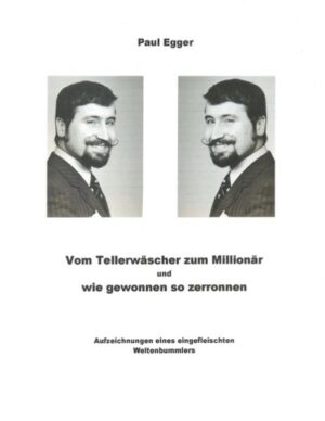 «Vom Tellerwäscher zum Millionär und wie gewonnen, so zerronnen» ! beschreibt Abschnitte eines abenteuerlichen Lebens, gespickt mit zahlreichen amüsanten Pointen und aussergewöhnlichen Situationen, wie sie nur einem eingefleischten Weltenbummler vergönnt sind.