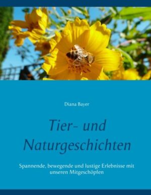 Dieses Buch enthält Kurzgeschichten, die auf wahren Begebenheiten beruhen bzw. auf Begebenheiten, die so passieren könnten. Die Geschichten erzählen davon, was der Mensch mit Tieren und in der Natur erleben kann. Es sind spannende, kuriose, unterhaltsame, lustige und manchmal auch ernste Geschichten, die berühren. Sie zeugen von großer Liebe, Respekt und Wertschätzung gegenüber unseren Mitgeschöpfen den Pflanzen und Tieren. Untermalt ist das Ganze mit ansprechenden Bildern. Lassen sie sich mitnehmen auf eine Reise durch die Erlebniswelt dieser wunderbaren Wesen, die das Leben von uns Zweibeinern so sehr bereichern.