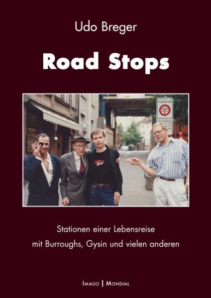 Im Zentrum von Udo Bregers »Road Stops« stehen seine Begegnungen mit William S. Burroughs und Brion Gysin. Es handelt sich dabei, wie Peter Weibel im Vorwort schreibt, um eine multipolare Erzählung. Die Texte sprechen für sich selbst, aber auch für die Fotografien. Sein Buch ist ein Fotoalbum im Zeitalter des Internet, eine persönliche Zeitung, ein Blog bevor es den Blog gab. Wer dieses Buch durchblättert und seine Texte liest und seine Bilder sieht, wird zum Passagier auf einer Reise On the Wild Side (Lou Reed), Breaking Through to the Other Side (Jim Morrison). Udo Bregers Leben ist eine Straße mehr steil als breit. Eine Reise durch Raum und Zeit, eine Reise durch ein experimentelles Feld, eine Reise durch erweiterte Medien und Bewußtseine, eine Reise durch Milieus und minds that matter. Diese bebilderte Lebensreise führt von Göttingen nach Basel (1977) und von dort aus im Gefolge von Burroughs und Gysin nach Amsterdam, Brüssel, Paris, New York, London und Lawrence (Kansas). Udo Breger berichtet über Begegnungen mit A. Ginsberg, H. Huncke, A. Waldman, G. Freund, R. Wilson, J. Giorno, P. Highsmith, C. Weissner, J. Beuys, K. Acker, I. Cohen, F. Zappa und vielen anderen mehr.