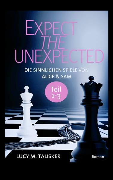 Wo „Fifty Shades of Grey“ endet, fängt EXPECT THE UNEXPECTED an. EXPECT THE UNEXPECTED - ERREGENDES SPIEL Alice genießt ihr Leben in Berlin in vollen Zügen, liebt Sex mit wechselnden Partnern und hat trotzdem eine bisher unerfüllte Sehnsucht. Als plötzlich der englische Millionär und Starautor Sam MacAllan auftaucht, erfüllt er ihr eine wunderbare Nacht lang ihre Fantasien. Doch Sam scheint in ihr nur eine flüchtige Affäre zu sehen. Good-bye, mein Master! Alice ahnt nicht, wie stark auch Sams Gefühle für sie sind. Bis er in einem ominösen Herrenhaus in der Nähe von London ein heimliches Treffen für sie beide arrangiert. Was erwartet Alice dort? Mit Herzklopfen lässt sie sich auf das riskante Spiel ein … EXPECT THE UNEXPECTED - FESSELNDES SPIEL Alice hat ihren Master gefunden: Der englische Millionär und Drehbuchautor Sam MacAllan entführt sie in eine unbekannte Welt aus Dominanz und Lust. Dunkel und erregend sind die fesselnden Spiele, die Sam mit ihr im geheimnisvollen Roten Salon auf seinem Landsitz Wilbour House spielt. Süßer Schmerz, Unterwerfung und größte Erfüllung genießt Alice unter der Anleitung ihres Masters. Als Zeichen des Gehorsams trägt sie das Tattoo der schwarzen Schach-Dame auf ihrem Schulterblatt - ewiges Symbol ihrer Liebe zu Sam. Doch ein schrecklicher Verdacht ändert von einem Tag auf den anderen alles. Sams Liebe schlägt in Hass um, und seine Bestrafung schmerzt grausam. Was ist nur geschehen? EXPECT THE UNEXPECTED - DOPPELTES SPIEL Endlich wieder vereint mit ihrem Dom Sam MacAllan, genießt Alice hemmungslose Unterwerfung und erregende Erfüllung. Doch etwas ist anders, seit sie mit Dhiren Singh im Helikopter auf Sams exklusiver Privatinsel gelandet ist: Ihre geheimen Fantasien drehen sich plötzlich um den exotischen Inder mit den faszinierend grünen Augen, Sams Freund seit Oxford-Zeiten. Sie sehnt sich danach, auch ihm zu gehören. Und ihr Master erhört ihr stummes Flehen: Sam ist bereit, sie mit dem anderen Mann zu teilen! Als Dhiren sie in die sinnliche Welt der indischen Liebeskunst entführt, beginnt für Alice ein doppeltes Spiel mit beiden Männern. Hin- und hergerissen zwischen der süßen Folter durch ihren Master im Schwarzen Salon seiner Traumvilla und den erotischen Genüssen, die Dhiren ihr bietet, merkt sie nicht, dass ihrem Inselparadies schreckliches Unheil droht …