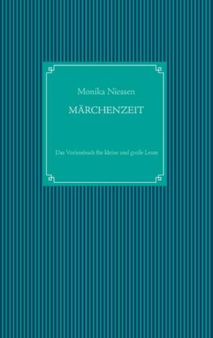 Wenn Kinder und Erwachsene gemütlich beieinandersitzen, dann ist MÄRCHEN- Vorlesezeit! Wer lässt sich nicht gern von Feen und Nixen verzaubern, oder hätte gern magische Kräfte wie Rosabella Palmenretter? Auch Prinzen, Prinzessinnen, die Tierund Pflanzenwelt kommen in dem Buch nicht zu kurz. Die Geschichten von Anna, Emma, und Jakob erfreuen sich bereits bei vielen Kindern großer Beliebtheit. Das letzte Kapitel ist der Weihnachtsund Winterzeit, mit Geschichten für kleine und große Leute, gewidmet. Wenn Geschichten vorgelesen werden, ist es entspannend. Die Phantasie wird angeregt. Wer braucht da schon Bilder im Buch, wenn im Kopf viel schönere entstehen!