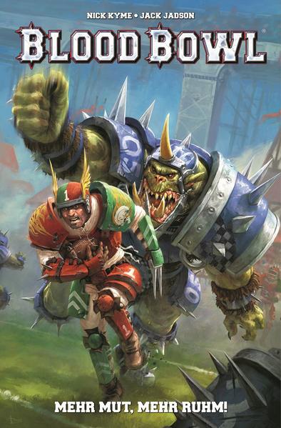 MENSCHEN, ORKS, ZWERGE, ELFEN IM KAMPF UM DEN BLOOD BOWL! Sie standen sich schon oft auf dem Schlachtfeld gegenüber, aber nun tragen die Völker einer schillernden Fantasy- Welt in der Arena einen Wettkampf miteinander aus. Man könnte es "Football" nennen, aber es geht wesentlich brutaler und blutiger zu und nicht immer verlassen alle Mitglieder das Spielfeld lebend. Und Regeln sind vor allem dazu da, um gebrochen zu werden, denn der Blood Bowl ist die wichtigste Trophäe der Welt! Die Hochland Harbingers sind die Außenseiter der Liga, aber sie wollen ganz nach oben! Also rekrutieren sie Dreng Sturnblud, einen in Ungnade gefallenen Ex- Starspieler, dessen einzige sportliche Betätigung das Stemmen von Bierkrügen geworden ist. Aber ist das wirklich eine gute Idee? Denn es scheint, als habe sich alles gegen die Harbingers verschworen. Und schon bald bricht das reinste Chaos aus...