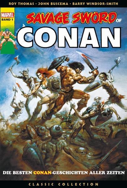 ENTFESSELTER BARBAR! Die extralangen, brutalen und freizügigen Comic- Abenteuer des legendären Barbaren aus Marvels klassischen schwarz- weiß- Magazinen so wild war Conan nur selten! DIESER SAMMELBAND ENTHÄLT SAVAGE TALES 1- 5, THE SAVAGE SWORD OF CONAN 1- 12 & SPECIAL 1 SOWIE REICHLICH BONUSMATERIAL BARBARISCH WILDER MARVEL- KLASSIKER Der Erfolg von Conans erster Comic- Heftserie bei Marvel führte dazu, dass das Haus der Ideen die Fantasy- Ikone in den 1970ern noch zum Star eines schwarz- weißen Comic- Magazins machte. Marvels Magazine brauchten nicht den Comics Code auf dem Cover das Siegel der Comics Code Authority, das besagte, dass ein Verlag in seinen Heften auf Gewalt, Erotik, Drogen und Monster verzichtete, nachdem Comics in den Augen der amerikanischen Öffentlichkeit 1954 durch den Psychiater Fredric Wertham als jugendgefährdend geächtet worden waren. Marvels Fantasy- Magazine Savage Tales und kurz darauf The Savage Sword of Conan unterwarfen sich diesen Bestimmungen nicht und waren so frei und wild wie der Cimmerier! Die legendären Kreativen um Roy Thomas und John Buscema konnten Conan genau so in Szene setzten, wie sie es für richtig hielten. Der Rahmen von The Savage Sword of Conan ermöglichte es sogar, zuvor an den Comics Code angepasste Storys von Ausnahmekünstler Barry Windsor- Smith erstmals in ihrer ursprünglichen Version zu präsentieren und das alles in glorreichem Schwarz- Weiß! The Savage Sword of Conan war von Anfang an die Bühne etablierter Zeichnergrößen und aufregender Talente, die ihrerseits zu Meistern werden sollten. Die kontrastreichen Graustufenbilder rücken das Können der Zeichner und Tuscher geradezu ins Licht, da man bei jedem Strich ins Staunen und Schwelgen gerät von den gemalten, ebenso bunten wie aufsehenerregenden Titelbildern ganz zu schweigen! Und natürlich wussten die Künstler ihre Freiheiten in Sachen Brutalität und Sinnlichkeit zu nutzen … Conan kämpft indes gegen Bestien, Magier, Riesen, Widerlinge und vieles mehr. Dabei waren seine Comic- Abenteuer selten wilder, ungezähmter, reizvoller, extravaganter oder experimenteller als in The Savage Sword of Conan. In diesem ersten Sammelband des klassischen Comic- Magazins werden einige der größten Conan- Erzählungen, aber selbst Gedichte und Essays Howards adaptiert. Hinzu kommen Artikel und weiteres Bonusmaterial sowie Storys über die Femizonen des 23. Jahrhunderts, Dschungelheld Ka- Zar und der erste Auftritt von Sumpfmonster Man- Thing. Anmerkung des Verlags: THE SAVAGE SWORD OF CONAN SPECIAL 1 ist sowohl in dieser als auch in der Originalausgabe nicht enthalten