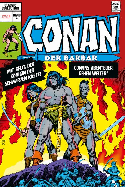 TRAGÖDIE AN DER SCHWARZEN KÜSTE! CONAN, DER FANTASY- HELD VON ROBERT. E. HOWARD, IN SEINEN LEGENDÄREN MARVEL- ABENTEUERN MIT RESTAURIERTER KOLORIERUNG! DIESER SAMMELBAND ENTHÄLT CONAN THE BARBARIAN 84- 115 & ANNUAL 4- 5, WHAT IF? 13 SOWIE REICHLICH BONUSMATERIAL Autor Roy Thomas und Zeichner John Buscema prägten Marvels Superhelden- Kosmos aber sie machten Robert E. Howards Barbaren Conan auch zu einer der beliebtesten Marvel- Figuren der gesamten 1970er und der frühen 1980er! In diesem Deluxe- Sammelband mit Conans erster großer Serie aus dem Haus der Ideen, die als Klassiker des grafischen Erzählens und der fantastischen Literatur zählt, finden der Cimmerier und seine große Liebe Bêlit im Krieger Zula einen wertvollen Verbündeten. Doch wird eine zusätzliche Klinge genügen, um der Piratenkönigin Bêlit ihren anderen, rechtmäßigen Thron zurückzuerobern obwohl u. a. der finstere Zauberer Thoth- Amon ins Geschehen eingreift? Alles gipfelt in der großen Jubiläumsausgabe Conan the Barbarian 100, worin Thomas, Buscema und Co. ihre einmalige erweiterte Fassung des Lieds von Bêlit und Conan zu einem fulminanten Abschluss bringen, indem sie zu Howards ursprünglicher Bêlit- Erzählung zurückkehren eine bittersüße Geschichte über Liebe und Verlust, die Bêlit in der Frühzeit der Fantasy als starke Frauenfigur etablierte! Danach geht Conan einmal mehr auf Wanderschaft durch das ebenso raue und ungezähmte wie fantastische Hyborische Zeitalter, wo ihn neue Feinde, Monster, Verbündete und natürlich schöne Frauen erwarten! Doch jede Reise muss ein Ende haben, und so krönt Marvel- Legende Roy Thomas seine erste unvergessliche, zehn Jahre umspannende Saga in Conan the Barbarian mit einer vorerst letzten Story über König Conan. Allerdings wartet auch noch eine Geschichte aus Marvels klassischer Alternativwelt- Reihe What if?, in der Thomas und Buscema der Frage nachgehen, was wäre, wenn Conan in das New York City der späten Siebziger gelangt und es mit Gangstern und Cops zu tun bekommt … Auch dieser vierte Sammelband von Marvels berühmter Conan- Serie, die den Barbaren aus den Groschenromanen noch vor den Filmen zu einer multimedialen Symbolfigur der Popkultur machte, enthält wieder Unmengen an Bonusmaterial sowie einen üppigen, erhellenden Anmerkungs- Apparat von Roy Thomas höchstpersönlich, der Einsicht in seine Inspiration, seine Arbeitsweise und letztlich die Marvel- Redaktionsräume der damaligen Zeit gewährt.