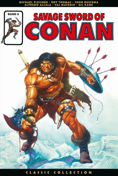 ENTFESSELTER BARBAR! Die Fantasy- Abenteuer des legendären Barbaren: für ein erwachsenes Publikum und in stimmungsvollem Schwarz- Weiss so wild, entfesselt und kunstvoll war Conan noch nie! Dazu: Die offizielle Comic- Adaption des Films Conan der Barbar. DIESER SAMMELBAND ENTHÄLT: THE SAVAGE SWORD OF CONAN 73- 87, MARVEL SUPER COMICS SPECIAL 21 SOWIE REICHLICH BONUSMATERIAL Magazine sind ein wichtiger Bestandteil der Historie von Conan. Immerhin schuf der texanische Autor Robert E. Howard (1906- 1936) seinen Fantasy- Helden für die amerikanischen Pulp- Magazine, die in den 1930ern florierten und sich allen möglichen Genres verschrieben hatten. In den 1970ern gelang Conan dann der Sprung in die Comics von Marvel, was ihm ein neues Publikum sicherte. Allerdings hielten sich die US- Verlage damals noch an die Auflagen des Comics Codes, eines Siegels dafür, dass ein Panel- Heft ohne Gewalt, Erotik, Monster oder Drogen auskam. Deshalb erschienen vor allem Horror- Comics damals in Form schwarz- weißer Magazine, da sie so den Code umgehen konnten. 1974 startete Marvel auch ein Conan- Comic- Magazin. In SAVAGE SWORD OF CONAN, das parallel zur bunten Heftserie CONAN DER BARBAR lief, hatten die Autoren und Zeichner viele Freiheiten, was die Storys, die Action, die Ungeheuer sowie die schönen Frauen anging. Obendrein erschienen die Magazin- Abenteuer des Barbaren hier in stilvollem Schwarz- Weiß, was die Zeichnungen von Ausnahmekünstlern wie John Buscema, Gil Kane oder Alfredo Alcala besonders zur Geltung brachte. Noch heute ist es ein Vergnügen, die Brillanz der getuschten Bleistiftzeichnungen zu bewundern. In den fantastischen Sword- and- Sorcery- Geschichten dieser Sammlung muss es der Cimmerier mit Königen, Zauberinnen, Monstern sowie den Schergen von Thoth- Amon aufnehmen. Zudem erlebt die Piratin Valeria ein großes Abenteuer … Darüber hinaus präsentiert dieser Band, der durch ein Vorwort des zeitgenössischen Conan- Autors Jim Zub eingeleitet wird, die offizielle Marvel- Comic- Adaption des Films Conan der Barbar mit Arnold Schwarzenegger. Bei Marvel erschienen damals viele Comic- Fassungen von Kinofilmen, angefangen natürlich bei Star Wars, Star Trek, Indiana Jones, Blade Runner und James Bond. Neben SAVAGE SWORD OF CONAN erfreute sich überdies das Comic- Magazin zu Der Planet der Affen großer Beliebtheit. Die Comic- Interpretation von Conan der Barbar durch Michael Fleisher und Big John Buscema wurde von Deborah Pedler und Lynn Varley mit einer feinen Kolorierung versehen. Außerdem gab es Fotos und Artikel zum Film, der die Popularität von REHs Barbaren als unsterbliche Fantasy- Figur über Magazine, Comics und Bücher hinaus festigte.