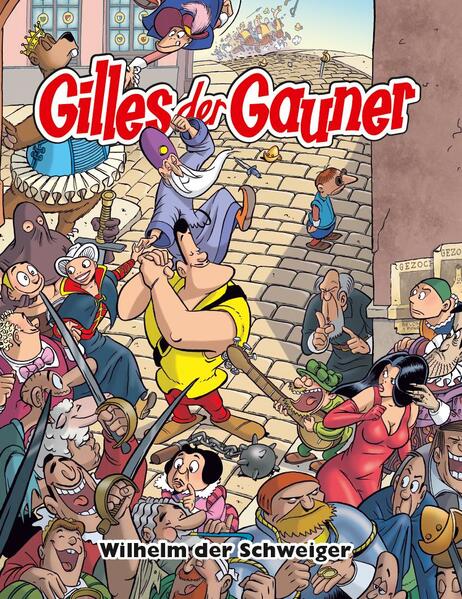 Gilles der „Asterix der Niederlande“! Das ist natürlich eine hochtrabende Aussage, trifft es aber ziemlich gut: Der Comic erzählt anhand des Titelhelden Gilles den Aufstand der Niederländer gegen die spanischen Besatzer im Achtzigjährigen Krieg (1568 bis 1648). Dabei tut sich eine kleine Gruppe von Widerständlern besonders hervor: Die Geusen. Eine wilde Truppe aus Adeligen und Gaunern, die den spanischen Eroberern das Leben schwer macht, wo sie nur können. Durch ihre unorthodoxen Methoden erarbeiten sie sich einen besonderen Ruf und gelten als unbesiegbar. Hanco Kolk und Peter de Wit schufen den Nationalhelden in der historischen Funny-Reihe Gilles der Gauner ein Denkmal. Gilles ist stark, eitel und total inkompetent. Durch die Verkettung unglücklicher Umstände wird er jedoch zum Anführer eines Revolutionstrupps. Eine Kombination von körperlicher Stärke, Rauflust, moralischer Flexibilität und wahnwitziger Dummheit, gepaart mit sehr viel Glück, lässt die Gruppe von Sieg zu Sieg stolpern. Die irrsinnigen Abenteuer von Gilles machten die Serie in den 1980er Jahren bis zu ihrem Ende 2003 zu einer der beliebtesten Comic-Reihen in den Niederlanden. Hier liegt nun der letzte von drei Bänden des Komplettwerks vor, erstmals in deutscher Sprache, angereichert mit vielen historischen Fakten und Informationen zur Veröffentlichung.