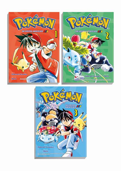 Der komplette Handlungsbogen Rot, Grün und Blau in einem günstigen Pack! Der Manga zum Videospielhit von Nintendo! Erlebe spannende, lustige und actionreiche Abenteuer in der Welt der Pokémon! Schließe dich unseren Heldinnen und Helden an, und begleite sie auf ihrem Weg nach ganz oben! Wer von den Games und der Animationsserie rund um Ash, Pikachu und all ihren Freunden nicht genug bekommen kann, ist hier genau richtig, denn diese Geschichten gibt es nur hier in Buchform! Das erwartet dich in diesem Sammelpack: Rot, ein in Pokémon vernarrter Junge, bricht zu einer aufregenden Reise auf. Mit Geschick, Mut und einem großen Herzen, das für die Pokémon schlägt, stürzt er sich in das Abenteuer. Sein Ziel? Natürlich will er der ultimative Pokémon-Trainer werden!! Für Fans der Pokémon-Serie und Videospielen von Nintendo, Digimon und Palworld! Außerdem erhältlich: Pokémon Manga Pack 02: Gelb Pokémon Manga Pack 03: Gold, Silber und Kristall 1 Pokémon Manga Pack 04: Gold, Silber und Kristall 2 Pokémon Manga Pack 05: Rubin und Saphir 1 Pokémon Manga Pack 06: Rubin und Saphir 2 Pokémon Manga Pack 07: Feuerrot und Blattgrün Pokémon Manga Pack 08: Smaragd Pokémon Manga Pack 09: Diamant und Perl 1 Pokémon Manga Pack 10: Diamant und Perl 2 Pokémon Manga Pack 11: Diamant, Perl und Platinum Pokémon Manga Pack 12: Heartgold und Soulsilver Pokémon Manga Pack 13: Schwarz und Weiß 1 Pokémon Manga Pack 14: Schwarz und Weiß 2