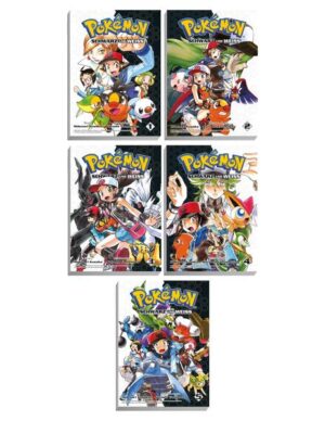 Der komplette Handlungsbogen Schwarz und Weiß 1 in einem günstigen Pack! Der Manga zum Videospielhit von Nintendo! Erlebe spannende, lustige und actionreiche Abenteuer in der Welt der Pokémon! Schließe dich unseren Heldinnen und Helden an, und begleite sie auf ihrem Weg nach ganz oben! Wer von den Games und der Animationsserie rund um Ash, Pikachu und all ihren Freunden nicht genug bekommen kann, ist hier genau richtig, denn diese Geschichten gibt es nur hier in Buchform! Das erwartet dich in diesem Sammelpack: Der junge Pokémon-Trainer Schwarz hat es sich in der Einall-Region zur Aufgabe gemacht in die Ruhmeshalle einzuziehen! Auf seinem Weg dorthin trifft er auf die Tücken der Selbstzweifel, schwierige Kämpfe und die verworrenen Prediger von Team Plasma! Auf seinem Weg trifft er auf die Pokémon-Trainerin Weiß, die ihre auf Pokémon spezialisierte Künstleragentur an die Spitze bringen will, und auch wenn ihre beiden Träume nicht unterschiedlicher sein könnten, schweißt es die beiden über ihre unterschiedliche Ader zusammen! Während die kampfesfremde Weiß versucht in Rayono City durchzubrechen, erfährt Schwarz von einem mysteriösen Dunkelstein … Was es damit wohl auf sich hat? Für Fans der Pokémon-Serie und Videospielen von Nintendo, Digimon und Palworld! Außerdem erhältlich: Pokémon Manga Pack 01: Rot, Grün, Blau Pokémon Manga Pack 02: Gelb Pokémon Manga Pack 03: Gold, Silber und Kristall 1 Pokémon Manga Pack 04: Gold, Silber und Kristall 2 Pokémon Manga Pack 05: Rubin und Saphir 1 Pokémon Manga Pack 06: Rubin und Saphir 2 Pokémon Manga Pack 07: Feuerrot und Blattgrün Pokémon Manga Pack 08: Smaragd Pokémon Manga Pack 09: Diamant und Perl 1 Pokémon Manga Pack 10: Diamant und Perl 2 Pokémon Manga Pack 11: Diamant, Perl und Platinum Pokémon Manga Pack 12: Heartgold und Soulsilver Pokémon Manga Pack 14: Schwarz und Weiß 2