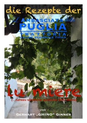 in diesem Buch sind nahezu sämtliche DOC-Weine Apuliens aus dem großartigen kulturhistorischen Kochlesebuch: "Das Vermächtnis der Ambasciata della Puglia" angeführt: Merum, apulische Weine, Aleatico DOC, Alezio DOC, Brindisi DOC, Cacc’è mmitte di Lucera DOC, Castel del Monte DOC, Copertino DOC, Galatino DOC, Gioia del colle DOC, Gravina DOC, Leverano DOC, Lizzano DOC, Locorotondo DOC, Martina Franca DOC, Matino DOC, Moscato di Trani DOC, Nardò DOC, Orta Nova DOC, Ostuni DOC, Primitivo di Manduria DOC, Rosso Barletta DOC, Rosso Canosa DOC, Rosso Cerignola DOC, Salice Salentino DOC, San Severo DOC, Squinzano DOC