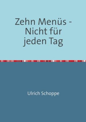 Meine Menüvorschläge sind unterschiedlichen Bereichen entnommen. Jegliche Kombination von Suppe, Vorspeise, Hauptgericht und Dessert ist machbar. Wer es noch reichlicher und abwechslungsreicher möchte, nimmt die Portionen etwas kleiner und serviert eine weitere Vorspeise. Auch wenn so manche Rezeptur professionellen Eindruck hinterlässt, alle Gerichte sind von interessierten Hobbyköchinnen und Hobbyköchen zuzubereiten.