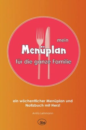 Ein Menüplan mit Herz! Dieser Menüplan für die ganze Familie macht Organisieren und Geniessen ganz einfach - mit einem wöchentlichen Menüplan, einer ausschneidbaren Einkaufsliste und Platz, um nicht nur deine Lieblingsrezepte, sondern auch deine schönsten Essenserlebnisse als Familie zu notieren! Das Buch ist klein und schlank und passt in jede Tasche. 26 Wochen-Plan, 120 Seiten.