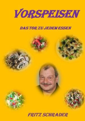 Zu einem guten Essen gehören Vorspeisen . Sie sind das Tor zu jedem Essen , denn sie öffnen den Magen und bereiten die Genusssinne für alles Folgende vor. Ob leichte oder kräftig gewürzte Vorspeisen, zu jedem Essen sind sie der Eintritt. Ohne Vorspeise ist kein Essen komplett. Hauptgerichte, Grillgerichte, Salate oder Grillrezepte auch Desserts und noch viel mehr finden Sie in meinen anderen Kochbüchern. Alle Rezepte sind für Jedermann oder-frau nachkochbar.