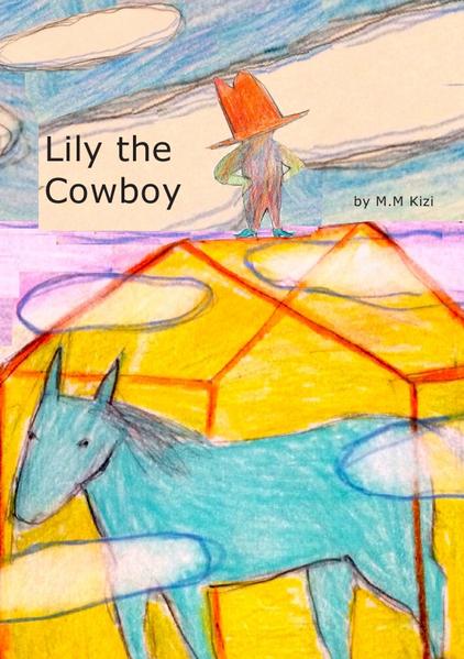 This is the story of Lily the Cowboy who woke one morning to find that the House and the Horse were gone - Lily set out on a journey to find them - searching in different places and meeting unhelpful people, until eventually with the help of some giant ladies and a robinson (sort of character) on a cloud, Lily arrived in the land of giants where "everyone wears something on their head, so that they know who they are......" Then Lily began an unexpected friendship with a sad blue giant who was searching for that thing to satisfy the "who am i " in the world, and that is how Lily came back together with the house and the horse again.