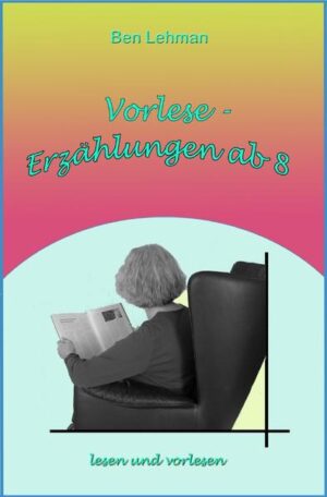 Vorlese- Erzählungen. 20 Erzählungen ab 8, unter anderem: - eine Zeichnung, die sich überraschend verselbständigt, - ein Mädchen, das mit gequälten Gänsen Mitleid empfindet und handelt, - ein ganz kleiner Regenwurm, der seiner Gemeinschaft lebenswichtige Ratschläge erteilt, - ein Nikolausabend, der total in die Hose geht, - ein Opa wird zur Rechenschaft gezogen.