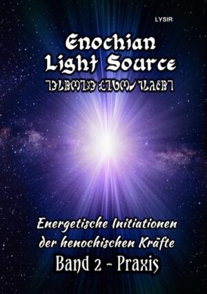 Die Enochian Light Source ist ein individueller Weg der energetischen Einweihung in ein System der Erkenntnis, der Reife, der Führerschaft und der inneren Meisterschaft. Durch die Möglichkeiten der Initiationen kann man sein wahres Potenzial erkennen und erwecken, sodass man Schritt für Schritt in die kosmische Verantwortung und Gewissenhaftigkeit wandern kann. Hierbei ist das System der Enochian Light Source und der henochischen Buchstaben jedoch nicht massenkompatibel. Es ist ein individueller Weg der Selbstevolution, sodass man sich selbst, aus seinem wahren Inneren heraus, seiner eigenen Tiefe, erleuchten kann. Das System umfasst sechs Grade, wobei sich der erste Grad auf die einzelnen henochischen Buchstaben bezieht und die anderen Grade auf die henochischen Entitäten der Elementtafeln. Hierbei wird keine Wesensgruppe ausgeschlossen. So werden hier die Initiationen umschrieben und erhellt, wodurch man sich ein eigenes Bild der Möglichkeiten und der Vorgehensweisen machen kann. Dennoch sind die Initiationen nicht so verfasst, dass man sie ohne Weiteres selbst ausführen kann, ohne die Meisterschaft des sechsten Grades innezuhaben. Wenn man sich initiieren lässt, erhält und erschafft man universelle Werkzeuge, mit denen man sein Ich, sein Selbst und das Wesen seines Geistes formen und bestimmen kann. Doch hierzu bedarf es auch eines festen und freien Willens, denn wenn man in die höheren Sphären der verschiedenen Mächte dringen will, wenn man die Ebenen der Macht bereisen und erkennen will, muss man sich selbst verstehen und annehmen können. Die henochischen Buchstaben lösen genau diese Transformation aus, sie aktivieren die eigenen Kräfte und Dynamiken, sodass man sich selbst erhöhen und erleuchten kann. So eröffnet sich der Pfad der Freiheit und der Selbstbestimmtheit, auf dass die Muster und Fraktale des Multiversums erkannt, verstanden und verwendet werden können. Die Weitergabe der Enochian Light Source beruht auf energetischen Initiationen.