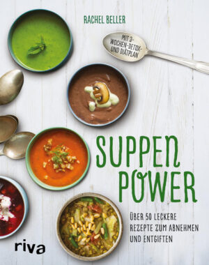 Suppen sind abwechslungsreich und lecker, perfekt für kalte Herbst- und Wintertage und außerdem gesund und leicht bekömmlich. Die über 50 Rezepte in diesem Buch enthalten nur gesunde Zutaten, und es ist für jeden Geschmack etwas dabei: warme oder kalte Suppen, süße Frühstücksbowls oder pikante Brühen, einige davon auch vegan oder glutenfrei. Die Ernährungsexpertin Rachel Beller zeigt Ihnen, wie Sie Ihrem Körper alle Nährstoffe zuführen, die er braucht, und durch den hohen Gehalt an Ballaststoffen bleiben Sie lange satt. So können Sie ohne Hungern und ohne Verzicht auf Geschmackserlebnisse Ihren Körper entgiften und abnehmen, das Immunsystem stärken und den Stoffwechsel ankurbeln. Dabei hilft der 3-Stufen-Plan: eine 3-tägige Detoxkur, gefolgt von einem 3-wöchigen Abnehmprogramm, ergänzt durch eine Erhaltungsphase. So gelingt es Ihnen ganz leicht, Suppen langfristig in den Speiseplan zu integrieren und Ihre Ernährungsgewohnheiten dauerhaft umzustellen.