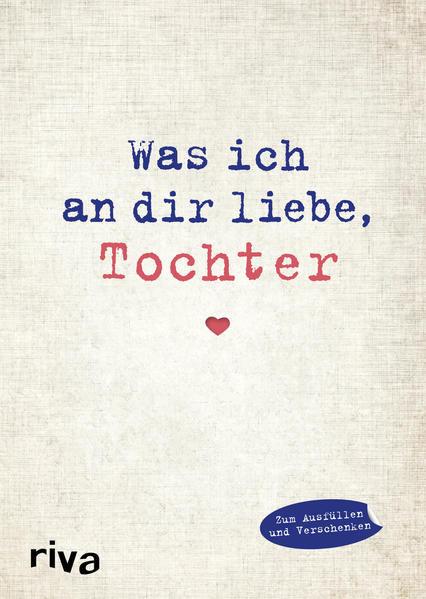 Natürlich lieben wir unsere Kinder über alles. Aber im Alltag und gerade wenn sie älter werden und ausziehen, gibt es selten passende Momente, um ihnen das zu sagen. Dieses Ausfüllbuch hilft dabei, die Liebe zur eigenen Tochter in Worte zu fassen und ihr eine ganz besondere Erinnerung mit auf den Weg zu geben. Tiefgründige, witzige sowie emotionale Fragen und Denkanstöße machen dieses Buch, von Mutter, Vater oder den Eltern ausgefüllt, zu einem einzigartigen und ganz persönlichen Geschenk - zum Geburtstag, zu Weihnachten oder einfach zwischendurch.