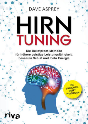 Dave Asprey, Erfinder des Bulletproof-Kaffees und Autor des Bestsellers Die Bulletproof-Diät, arbeitete die vergangenen zehn Jahre mit weltweit angesehenen Ärzten an der Erforschung der Neuroplastizität des Gehirns. Hierbei ging es ihm vor allem darum herauszufinden, wie sich unsere geistige Leistungsfähigkeit, Energie und Widerstandskraft steigern lassen. Er fand heraus, dass einfache Veränderungen des Lebensstils, sogenannte „Hacks“, große Veränderungen der Hirnaktivität bewirken können. Als er diese Hacks bei sich selbst anwandte, erhöhte sich sein IQ um 20 Punkte und zugleich senkte sich sein biologisches Alter. In seinem neuen Buch Hirntuning zeigt Asprey, was unser Gehirn benötigt, um den ganzen Tag in Bestform zu sein, sodass wir absolut klar denken und in geringer Zeit sehr viel mehr leisten können. Betroffen sind vier zentrale Bereiche des Alltags: Ernährung, Schlaf, Bewegung und die Beleuchtung sowohl am Arbeitsplatz als auch zu Hause. Werden hier gezielte Optimierungen vorgenommen, werden das Wachstum von Neuronen angeregt und neue Mitochondrien gebildet. Informationen können dann schneller verarbeitet werden und dem Gehirn steht ein Vielfaches an Energie zur Verfügung.