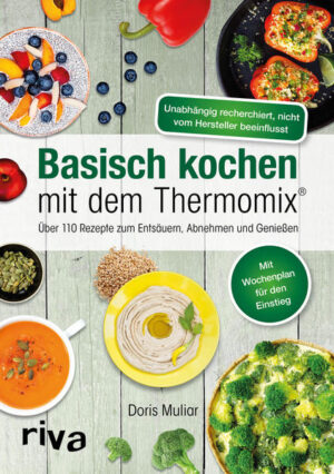 Ein ausgeglichener Säure-Basen-Haushalt ist eine entscheidende Voraussetzung für Vitalität und Wohlbefinden. Unsere heutige Ernährung mit viel Fast Food und Zucker begünstigt jedoch einen Säureüberschuss, der langfristig zu Krankheiten führt. Das Prinzip der Säure-Basen-Balance ist ganz einfach: Man isst wenig säure-, jedoch reichlich basenbildende Lebensmittel, sodass ein Basenüberschuss entsteht. Die Erfolgsautorin Doris Muliar hat über 110 leckere Rezepte für den Thermomix® erarbeitet, die nach genau diesem Prinzip funktionieren. Der Einstieg gelingt Ihnen mithilfe der praktischen ein- bis zweiwöchigen Basenkur. Danach können Sie die basische Ernährung auch langfristig in den Alltag integrieren. Da sie nicht auf Verzicht beruht, ist sie für die ganze Familie geeignet. Von Frühstücksporridge über weizenfreie Brot-Alternativen bis Gemüseburger und »Hirsotto«: Die Rezepte schmecken großartig, sind bebildert sowie mit Nährwertangaben und Schrittfür-Schritt-Anleitungen versehen. Alle Rezepte wurden mit dem Thermomix® TM5 entwickelt und getestet. Unabhängig recherchiert, nicht vom Hersteller beeinflusst. Mehr Informationen finden Sie unter: thermomix-fans.de