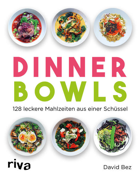 Schnelle, gesunde und leckere Abendmahlzeiten aus einer Schüssel Bowls liegen aus gutem Grund voll im Trend: Die farbenfrohen, gesunden Mahlzeiten aus einer Schüssel sehen toll aus, lassen sich endlos variieren und sind schnell zubereitet. Somit sind sie auch ideal für das Abendessen geeignet. In diesem komplett bebilderten Kochbuch zeigt Ihnen David Bez 128 Dinner Bowls und bietet für jeden Geschmack und alle Jahreszeiten reichlich Inspiration. Die Auswahl der Rezepte ist sehr vielseitig: Neben leichten Low-Carb-Bowls und frischen Rohkost-Bowls gibt es sättigende Suppen und reichhaltige warme Bowls mit Fisch, Fleisch, Eiern und Getreide. Alle Bowls lassen sich ganz einfach nachkochen und mit den angegebenen Tipps in vegetarische oder vegane Gerichte umwandeln. Der Autor erklärt Ihnen ausführlich, wie Sie eigene Bowls zusammenstellen können und wie ein ausgewogenes Verhältnis von Gemüse und Beilagen aussieht. Außerdem bietet er zahlreiche Grundrezepte für Dressings, Saucen, Toppings sowie Brühen und Hummus.