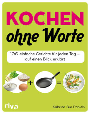 Keine Lust mehr auf ausufernde Rezepttexte und komplizierte Zubereitungsschritte beim Kochen? Kein Problem - dieses innovative Kochbuch macht Ihnen das Kochen so leicht wie nie zuvor! Statt langen Anleitungen führen Sie fotografierte Zutaten und übersichtliche Illustrationen Schritt für Schritt zum fertigen Gericht. Egal ob Vorspeisen, Hauptgerichte oder Desserts: Apfel-Ziegenkäse-Crostini, Rindersteak mit weißen Riesenbohnen und Salsa verde, Erdbeer-Mojito oder Schoko-Kirsch-Muffins - 100 alltagstaugliche Leckereien landen so im Handumdrehen und ohne Stress auf Ihrem Teller. Wenige Zutaten, einfache Zubereitung, aber maximaler Genuss - so macht Kochen wirklich jedem Spaß!