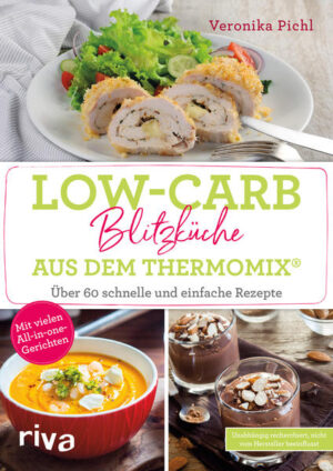 Keine Zeit, im stressigen Alltag frische und gesunde Gerichte zuzubereiten? Ab heute gibt es dafür keine Ausrede mehr! In diesem Buch finden sich über 60 einfache kohlenhydratarme Rezepte, die mit dem Thermomix® blitzschnell auf den Tisch kommen. Ob verführerische Salate, dampfgegarte Gemüse- und Fischgerichte oder praktische All-in-one-Mahlzeiten - Ernährungsexpertin Veronika Pichl lässt keine Wünsche offen und zeigt, wie abwechslungsreich eine gesunde und frische Küche sein kann! Alle Rezepte wurden mit dem Thermomix® TM5 entwickelt und getestet. Unabhängig recherchiert, nicht vom Hersteller beeinflusst. Mehr Informationen finden Sie unter: www.thermomix-fans.de Die Rezepte wurden mit dem Thermomix® TM5 entwickelt und getestet. Unabhängig recherchiert, nicht vom Hersteller beeinflusst.