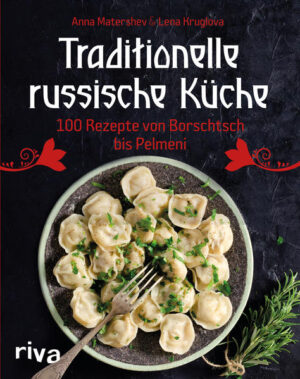 Um die abwechslungsreiche russische Küche zu genießen, muss man nicht nach Russland fahren! Die Foodbloggerinnen Anna Matershev und Lena Kruglova nehmen Sie in diesem Kochbuch mit auf eine kulinarische Reise durch ihre Heimat. Neben Klassikern wie Borsch, Pelmeni, Soljanka, Bliny und Salat Olivier bringen Ihnen die Autorinnen auch mit weniger bekannten Köstlichkeiten wie der Fischsuppe Ucha oder den Kartoffelpuffern Draniki die Vielfalt der Küche Russlands näher. Ob gefüllte Teigtaschen Manty, Kohlrouladen Golubzi oder Schichttorte Napoleon - bei den 100 traditionellen Rezepten ist für jeden Geschmack etwas dabei.