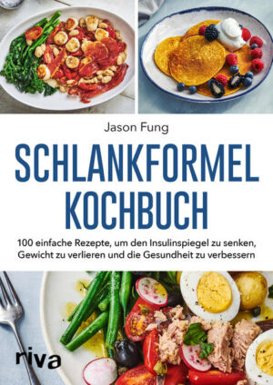 Die Formel zum Schlankwerden und -bleiben Endlich abnehmen und das Gewicht dauerhaft halten - und das ohne Jo-Jo-Effekt? Dr. Jason Fung zeigt Ihnen in diesem Ratgeber, wie das geht. Er erklärt unter anderem die maßgebliche Rolle des Stoffwechselhormons Insulin bei der Gewichtsreduktion. Wer seinen Insulinspiegel durch die richtige Ernährung und intermittierendes Fasten ausgleicht, nimmt automatisch ab, ohne Kalorien zählen zu müssen. Dieses Kochbuch setzt die Erkenntnisse aus der Wissenschaft praktisch um. Über 90 einfache und köstliche Rezepte helfen Ihnen dabei, Ihren Insulinspiegel zu senken, Gewicht zu verlieren und ein gesünderes Leben zu führen. Von Gerichten mit Gemüse, Eiern, Fisch und Fleisch über Tees und Brühen bis hin zu gesunden Leckereien ist für alle Gelegenheiten und alle Vorlieben etwas dabei. Spezielle Ernährungspläne und Praxistipps regen gleich zum Kochen an. So schaffen Sie es mühelos, Ihre Ernährung nachhaltig umzustellen.