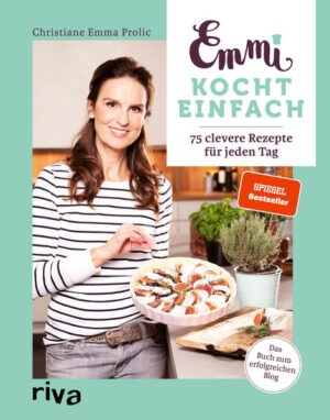 75 einfache Gerichte, die ganz sicher gelingen »Was soll ich heute bloß kochen?« - Food-Bloggerin Christiane »Emmi« Prolic gibt 75 originelle Antworten. Auf ihrem beliebten Blog emmikochteinfach.de entwickelt sie Gerichte, die super einfach gelingen und die jeder mühelos nachkochen kann. Die wunderbaren Rezepte in diesem Kochbuch bieten eine bunte Auswahl an schmackhaften Salaten, Beilagen, Suppen, Fisch- und Fleischgerichten sowie Variationen mit Nudeln und Reis. Tolle Quiches, Desserts und Kuchen dürfen natürlich auch nicht fehlen. Wie wäre es zum Beispiel mit einem aromatischen Bulgursalat, Geschnetzeltem in Curry-Sahne-Soße, Spinatquiche mit Feta oder Tiramisu im Glas? Ob für Mittag- und Abendessen oder ein Dinner mit Gästen - hier wird garantiert jeder fündig. Die zahlreichen Tipps und Tricks zur organisierten Vorratshaltung, zu den besten Küchenhelfern und zum cleveren saisonalen Einkaufen machen das Buch zu einem hervorragenden Grundlagenwerk für alle Kochbegeisterten.