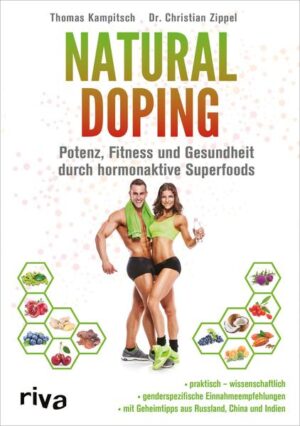 Wundermittel aus Ayurveda, TCM, Kräuterlehre & Co. Thomas Kampitsch, Lebensmittelforscher und Spezialist für Superfoods, durchforscht Länder, Kulturen und Geschichte auf der Suche nach vielversprechenden natürlichen Dopingmitteln. Gemeinsam mit dem Fitnessexperten, Coach und Philosophen Dr. Christian Zippel schuf er diese pragmatische Enzyklopädie für alle, die sich mehr Power in Beruf, Sport und Alltag wünschen und auf Bio statt Chemie schwören. In einzigartiger Kleinarbeit stellen sie die oft vergessenen oder gar unbekannten Wundermittel auf den Prüfstand, sichten die Studienlage und wagen sich an Selbstversuche. Vor allem die Optimierung der besonders wirksamen Geschlechtshormone durch die Kraft der Phytoöstrogene und -androgene steht im Fokus, aber auch die Verbesserung der Ausdauer und Regeneration sowie die Erhöhung der Körperfettreduktion werden eingehend behandelt. Heraus kam dieser einzigartige Praxis-Ratgeber, der umfassend über die Hintergründe und Durchführung des Natural Doping berichtet. Durch eine geschlechtsspezifische Ernährung erreichen Sie alle Ziele rascher, nachhaltiger und im Einklang mit Ihrem Hormonstoffwechsel und Körper. Ein revolutionäres Konzept, welches Sie auf ganzer Ebene begeistern wird. Ein Muss für alle, die ihre Leistung natürlich steigern wollen.