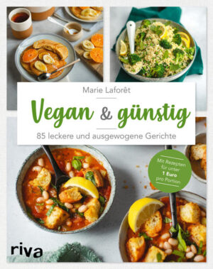 Vegane Ernährung - klingt teuer und nach viel Aufwand? Zum Glück ein Irrglaube! Sich pflanzenbasiert zu ernähren ist weder kostspielig noch kompliziert. Die 85 Rezepte in diesem Buch beweisen, dass man selbst mit einem kleinen Budget leckere und abwechslungsreiche Gerichte kochen kann. Viele kosten sogar weniger als 1 Euro pro Portion und sind außerdem schnell und einfach zubereitet. Ob »Rührei« aus weißen Bohnen mit Curry, selbst gemachte vegane Würstchen, Frikadellen und Hacksteaks, Lasagne oder Grießpudding mit Clementinen - hier wird jeder fündig. Und mit den hilfreichen Tipps und Informationen zu den Grundlagen der veganen Ernährung fällt der Einstieg ganz leicht. Mehr Informationen finden Sie unter: vegetarisch-und-vegan.de