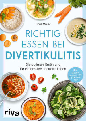 So bekommen Sie mit der richtigen Ernährung Ihre Divertikulitis ganz einfach in den Griff! Ernährungsexpertin Doris Muliar zeigt in diesem Kochbuch, wie Sie die entzündliche Darmerkrankung Divertikulitis erfolgreich bekämpfen und welche Lebensmittel in jeder der drei Phasen der Krankheit am besten geeignet sind. 120 Rezepte stellen die Ballaststoffe in den Fokus und lassen sich dank der leicht verständlichen Schritt-für-Schritt-Anleitungen ohne Weiteres zubereiten. Übersichtliche Wochenpläne erleichtern zusätzlich die Ernährungsumstellung. Mit leckeren Gerichten wie Linsen-Bolognese oder Kürbiskuchen müssen Sie auf nichts verzichten, sondern können Ihr Essen in vollen Zügen genießen. Für einen gesunden Darm und ein beschwerdefreies Leben!