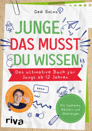 Jungs spielen Fu ball, sind unordentlich und mögen keine Bücher? Quatsch! Das sind doch alles nur Vorurteile und Klischees: Jungs sind nämlich vor allem einzigartig! Und damit haben sie ein Buch verdient, das genauso einzigartig und vielseitig ist wie sie selbst. Der TikToker Cedi Solms nimmt dich mit auf eine turbulente Reise: Von cleveren Funfacts für langweilige Schulstunden und spannenden DIY-Experimenten über lustige Challenges, üble Pranks und verrückte Lifehacks ist alles dabei, was deinen Alltag deutlich weniger öde macht.