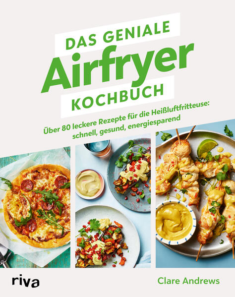 Entdecken Sie die Vielfalt des Airfryer-Kochens! Knusprige Pommes, gefüllte Auberginen und Chickenwings ohne Unmengen an Öl und Fett - mit der praktischen Heißluftfritteuse ist das kein Problem. Ein weiterer Vorteil gegenüber herkömmlichen Backöfen ist der geringere Energieverbrauch: Airfryer brauchen im Vergleich wenig bis keine Aufheizzeit und haben dadurch insgesamt eine kürzere Zubereitungszeit. Dieses Kochbuch ist für alle handelsüblichen Airfryer-Modelle geeignet und bietet über 70 leckere, kreative und abwechslungsreiche Rezeptideen für Frühstück, Mittag- und Abendessen sowie Snacks für zwischendurch. Mit herzhaften Frühstücks-Muffins, würziger Ziegenkäse-Tarte, saftigen Satay-Spießen, veganen Blumenkohlsteaks, erfrischendem Zitronenkuchen und vielem mehr begeistern Sie nicht nur Familie und Freunde, sondern alle, die sich gesund ernähren und dennoch nicht auf Geschmack verzichten wollen. Tipps und Tricks zum Umgang mit der Heißluftfritteuse, übersichtliche Tabellen mit den richtigen Garpunkten für Geflügel, Schwein, Fisch, Kartoffeln und Co. sowie leicht verständliche Anleitungen runden die Rezeptsammlung perfekt ab und erleichtern auch Anfängern den Einstieg. So wird fettarmes, kalorienarmes und energiesparendes Kochen wirklich einfach - ganz ohne unangenehme Gerüche!