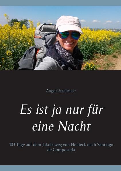 Im März 2015 startet Angela Stadlbauer zu Hause an ihrer Haustüre ihren persönlichen Jakobsweg. Ihre Fußreise führt sie durch Deutschland, Frankreich und Spanien bis nach Santiago de Compostela. Sie ist 103 Tage unterwegs und legt in dieser Zeit 2600 Kilometer zurück. Die Emotionen, die sie in dieser Zeit durchlebt, reichen von zu tiefst deprimiert bis überglücklich. Die Menschen, die Teil ihres Weges sind, schließt sie in ihr Herz oder ist froh, ihnen nicht mehr zu begegnen, findet sie doof oder wunderbar. Auf 2600 Kilometern wird ihr unsagbares Vertrauen und auch Skepsis entgegengebracht. Tagsüber pilgert sie durchschnittlich 25 Kilometer, ruiniert dabei ihre Wanderschuhe, läuft sich Blasen an den Füßen, hat starke Schmerzen oder das Gefühl zu schweben und alles zu schaffen, was der Weg ihr auferlegt. Jede der 103 Nächte verbringt sie in einer anderen Unterkunft , alleine oder mit ausdünstenden, schnarchenden Mitbewohnern. Sie schläft auf gammeligen Matratzen, dünnen Isomatten oder in gemütlichen Betten. Geschwächt und gleichzeitig gestärkt und vollgepumpt mit unterschiedlichen Emotionen kommt sie nach dreieinhalb Monaten in Santiago de Compostela an. All diese Erlebnisse hält sie in einem Tagebuch fest, gespickt mit Erinnerungen und Gedanken abseits des Jakobsweges, die sie in ihrem Leben und auf ihrem Camino unweigerlich begleiten.