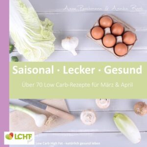 Low Carb High Fat - dahinter steckt eine einfache Formel: viel kohlenhydratarmes Gemüse, eine normale Menge Protein und eine gesunde Portion Fett. Gleichzeitig ist LCHF gluten- und zuckerfrei, außerdem frei von Zusatzstoffen. Gut für Ihre Gesundheit, super für Ihre Figur! Aber ist LCHF auch lecker? Mit dieser Kochbuch-Serie wird der Beweis angetreten: LCHF schmeckt! Entsprechend der Saison werden eine Fülle erprobter LCHF-Rezepte geboten. Im März freuen wir uns besonders über Spinat und Champignons, im April ist es der Bärlauch, der uns verzückt. Der erste frische Salat hält Einzug, und natürlich - wie kann es zur Osterzeit anders sein - ist das wunderbar wandelbare Ei dabei. LCHF pur steht für Low Carb High Fat in seiner ursprünglichen Form. Ohne Schnickschnack und teure Ersatzprodukte. Pures, leckeres, gesundes Essen - das ist unsere Leidenschaft. Das vorliegende Kochbuch ist Band 2 der Kochbuchserie "LCHF pur: Saisonal. Lecker. Gesund" Ebenfalls erschienen ist der 3. Band: "LCHF pur: Saisonal. Lecker. Gesund - über 70 Rezepte für Mai & Juni" ISBN 978-3743167209