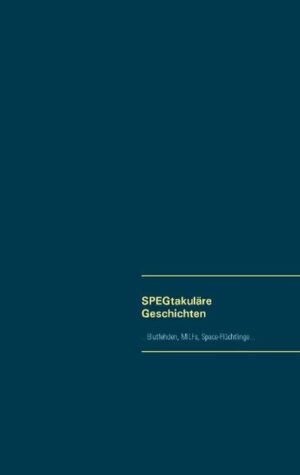 Kurz, knackig, bisweilen kurios lassen Sie sich von SPEGtakulären Stories überraschen! Die SchreibPotenzialEntwicklungsGemeinschaft (kurz: SPEG) hat in dieser kreativen Kurzgeschichtensammlung einen bunten Cocktail aus Comedy, Fantasy, Alltagsdramen, Märchen und Erotik zubereitet. Literarische Essenzen wurden unter Zuhilfenahme von Handtascheninhalten, Partnerschaftsanzeigen und einem hochprozentigen "Hemingway- Abend" gewonnen. Das Ergebnis schwarz auf weiß (und blau): einfach SPEGtakulär ...