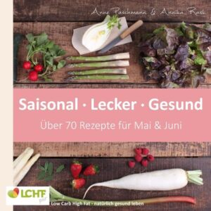 Low Carb High Fat - dahinter steckt eine einfache Formel: viel kohlenhydratarmes Gemüse, eine normale Menge Protein und eine gesunde Portion Fett. Gleichzeitig ist LCHF gluten- und zuckerfrei, außerdem frei von Zusatzstoffen. Gut für Ihre Gesundheit, super für Ihre Figur! Aber ist LCHF auch lecker? Mit dieser Kochbuch-Serie wird der Beweis angetreten: LCHF schmeckt! Entsprechend der Saison werden eine Fülle erprobter LCHF-Rezepte geboten. Im Mai freuen wir uns über Spargel und Erdbeeren, im Juni kommt frische Kräutervielfalt auf den Tisch. LCHF pur steht für Low Carb High Fat in seiner ursprünglichen Form. Ohne Schnickschnack und teure Ersatzprodukte. Pures, leckeres, gesundes Essen - das ist unsere Leidenschaft. Das vorliegende Kochbuch ist der zweite Band der Serie "LCHF pur: Saisonal. Lecker. Gesund". Bereits erschienen: LCHF pur: Saisonal. Lecker. Gesund Über 70 Rezepte für März & April ISBN 978-3743134492