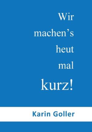 Heute gibt es keine langen Romane. Wir machen's heut mal kurz. Liebe Schicksal Glück, Fantasy, Nervenkitzel, Spannung pur.....und Tatort ... ... Alle Geschichten kurz und knackig geschrieben. Kurz gesagt: Für alle ein Genuß!