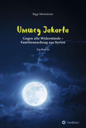 'Umweg Jakarta' ist ein authentischer Bericht über die nervenaufreibende Organisation einer Familienzusammenführung. Gegen alle Widerstände ist es der Autorin gelungen, eine Frau und ihren 10jährigen Sohn von Damaskus in Syrien über Jakarta in Indonesien nach Deutschland zu bringen. Gleichzeitig erfährt der Leser einiges über das Leben und Leiden eines syrischen Familienvaters in seinem ersten Jahr in Deutschland, wohin er aus dem Krieg in seiner Heimat geflohen war, um seiner Familie eine Zukunft zu schaffen. Am Ende der Geschichte bleiben eine Frage - warum macht es Deutschland den nachzugsberechtigten Familien so schwer, ein Visum zu erhalten? - und eine Erkenntnis: Ohne Hilfe sind die Neuankömmlinge hilflos und Integration ist ohne Unterstützung von uns Deutschen nicht möglich. Wir müssen aufeinander zugehen, wenn es gelingen soll. Wie ein Symbol für diese Erkenntnis steht die Tatsache, dass 'Umweg Jakarta' in einer zweisprachigen Version (dt./arab.) erhältlich ist. Zwei Sprachen, wie sie unterschiedlicher nicht sein könnten - nach 140, bzw. 116 Seiten begegnen sie einander. Ein Buch, das von vorne und hinten beginnt. Eine Geschichte, die aus zwei Familien eine gemacht hat.