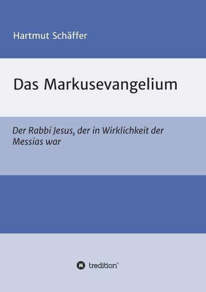 Das Markusevangelium als Jüngerunterweisung-Markus schreibt keine historische Biographie, sondern eine literarische Biographie, um seine Täuflinge mit den wichtigsten christlichen Glaubensinhalten vertraut zu machen. Die Glaubensinhalte werden hergeleitet aus den jüdischen heiligen Schriften und finden ihre Vergegenwärtigung nicht in der Zeit Jesu, sondern in der Zeit des Markus. Sein Evangelium spricht in Bildern und muss deshalb entschlüsselt und erklärt werden. Das Verständnis für die allegorische Natur des Markusevangeliums ist uns heute zu einem großen Teil verloren gegangen. Das Buch möchte einen Beitrag dazu leisten, die Bilderschlüssel wiederzuentdecken. Zielgruppe sind nicht nur Theologen, sondern vor allem interessierte Laien. Sie werden entdecken, dass schon Markus selber die Austreibung von Dämonen, das Gehen auf den Wassern des Sees Genezareth oder das wundersame Vermehren von fünf Broten und zwei Fischen metaphorisch gemeint hat. So wird das Markusevangelium auf einmal zu einem Glaubensbuch, das auch der aufgeklärte Mensch unserer Zeit mit Gewinn lesen kann.