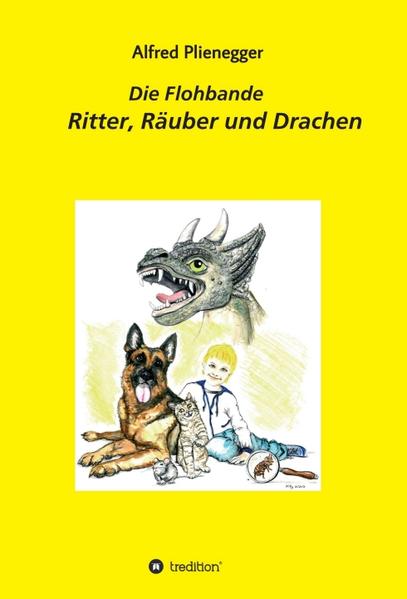 Ein Junge namens Ken, den alle Pimpfl rufen, und vier Tiere (ein Hund, eine Katze, eine Maus und ein Floh), mit denen er sprechen kann, bilden eine verschworenen Gemeinschaft, die Flohbande. Die gesamte Flohbande wird in das Mittelalter gezaubert. Ein Ritter, den sie aus der Gefangenschaft von Räubern befreien, nimmt sie mit auf seine Burg. So lernen sie das Leben auf einer Burg kennen. Ritter, Räuber und Drachen verhelfen ihnen in weiterer Folge zu vielen Abenteuern. Mit Mut und Witz, aber auch mit der Hilfe von neuen Freunden, die sie durch ihre Hilfsbereitschaft, gewinnen, bewältigen sie alle Gefahren, in die sie geraten. Schließlich können sie gesund wieder heimkehren. Das Buch vermittelt auch ein Bild über das Leben im Mittelalter.