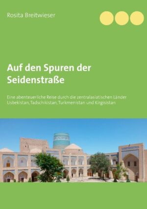 Die legendäre Seidenstraße hat bis heute nichts von ihrer Faszination eingebüßt. Wie der Name schon sagt, wurden auf der alten, weit verzweigten Handelsroute kostbare Waren, in erster Linie Seide, aber auch Porzellan, exotische Gewürze, Jade, Gold u. v. a. mit Kamelkarawanen vom fernen China über Zentralasien und den Nahen Osten, zum Mittelmeer bis nach Europa transportiert. Ihre Blütezeit dauerte vom 2. Jh. v. Chr. bis ins 13. Jh. Heute zieht die Seidenstraße eine wachsende Zahl von Touristen an, die die vielen Sehenswürdigkeiten und Kulturdenkmäler entlang der alten Seidenstraße besuchen möchten. Die märchenhaften blau glasierten Kuppeln der Moscheen und Minarette und die quirligen Basare, auf denen gehandelt und gefeilscht wird, verkörpern für uns Europäer die Vorstellung vom sagenumwobenen Orient. Eine Reise durch die zentralasiatischen Länder Usbekistan, Tadschikistan, Turkmenistan und Kirgisistan, auf den Spuren der Großen Seidenstraße, ist auch in unserer heutigen Zeit spannend, interessant und abwechslungsreich. Die Autorin bereiste die vier zentralasiatischen Länder zusammen mit ihrem Mann, jeweils mit Mietwagen und Fahrer und berichtet in diesem Buch von ihren Erlebnissen.