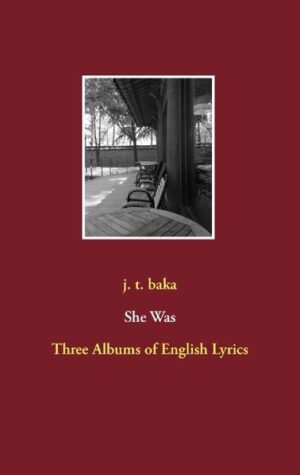 "She Was" collects three albums of lyrics lyrics of call & response, of hope & disillusionment, of love & hate and of death & despair & damnation. The lyrics are inspired by the music of Vidulgi OoyoO, SmackSoft, RADWIMPS, Dismember, Runemagick, The Who, Rory Gallagher, Rainbow, Dio, Leonard Cohen, Deep Purple and Jethro Tull. They are a mixture of folk, shoegaze, (post) punk, (prog) rock and all kinds of metal. Written in English by j. t. baka in the years of 2013 and 2017 the pieces are located in the landscapes of Korean cities and... at sea full of planes, pilots, mermaids, sirens and other creatures in, under, above and beyond heaven & hell.