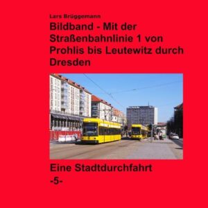 Man kennt Filme von Führerstandsmitfahrten mit der Straßenbahn. Dieser Bildband führt entlang der Straßenbahnlinie 1 von Prohlis nach Leutewitz und das von Haltestelle zu Haltestelle und ist somit etwas ähnliches. Freunde von Tatra- oder Werbewagen könnten hier etwas zu kurz kommen. Größtenteils werden hier werbefreie Niederflurwagen gezeigt. Das Ausschlaggebende an diesem Bildband ist der Alltag: Ganz normale Planfahrten mit ganz normalen Fahrgästen. Nur zur Auflockerung gibt es zwischendurch mal Tatras, den Großen Hecht oder die Cargotram zu sehen. Das Schöne hier ist, dass man sich halt in Ruhe ansehen kann, wie es an allen Haltestellen der Linie 1 aussieht. Der Bildband hat 80 Seiten und 71 Fotos.