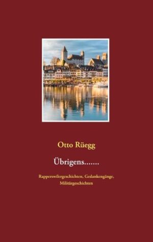 Übrigens... beinhaltet Erinnerungen an Alt-Rapperswil und kleine Geschichten seiner damaligen Bewohner Mitte des letzten Jahrhunderts. Gedankengänge, wie der Name schon sagt: Gedanken über verschiedene Themen, wie Freiheit, Banken, Seen und Schiffe, Arbeitsessen etc. Militär: Erfahrungen und Episoden eines Militärtrompeters.