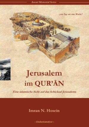 Jerusalem im Quran gibt sein Debüt zu einem entscheidenden Zeitpunkt, als die Moral der Muslime ihren tiefsten Punkt erreicht hat. Die unverfrorenen, permanenten israelischen Einbrüche in das Heilige Land sind unvermindert, und die Muslime äußern dieselben widerhallenden Worte, die ihre Glaubensbrüder ihrem Herren gegenüber äußerten, als sie vom Gesinde der Kuffar in Mekka verfolgt wurden: "Wann wird die Hilfe Allahs eintreffen?" Sheikh Imrans Einsicht in die Ereignisse, die sich heutzutage auf der Erde entfalten, ist eine Quelle der Inspiration (seine Einsicht) für die Muslime, denn er argumentiert überzeugend aus seiner Lehre interpretierter göttlicher Anweisungen (d.h. der heilige Quran) und interpretierter Ahadithe (Überlieferungen) des Propheten Muhammad (sallallahu alaihi wa sallam), dass die Hilfe Allahs (subhanahu wa ta ala) nahe ist, dass das Heilige Land befreit werden wird und dass der Islam auf der Erde als 'Herrschender Staat´ wieder in Erscheinung treten wird. Der Leser wird durch das Verständnis des Autors bzgl. der Weltpolitik begeistert sein. Jerusalem im Quran erscheint für die Muslime wie ein Sonnenstrahl und ist ein Augenöffner für die sogenannten 'Leute der Schrift'.