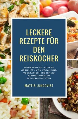 Leckere Gerichte aus dem Reiskocher? Wenn Sie auf der Suche nach einer schnellen und einfachen Möglichkeit sind, ihre Gäste mit zauberhaften Gerichten aus dem Reiskocher zu verwöhnen, sind Sie hier genau richtig. Enthaltene Rezepte: Ananas Reis Pudding Bohnenkraut-Linsen Dampfgar-Maiskolben Dampfgar-Süßkartoffeln Dampfgegarte Grüne Bohnen Dampfgegarte Muscheln mit Schwarzer Bohnensoße Dampfgegarter Butternusskürbis Dijonhühnchen mit Farro und Pilzen Einfache Vegetarische Penne Einfacher Couscous Einfacher Spanischer Reis Frittata mit Sommergemüse Granatapfel-Birnen Zauber Granatapfel-Quinoa Salat Heißer Gemüsekuchen Jalapenobrot Klassischer Hummus Kleiner Gerstenzauber Lachskartoffelgratin Leckere Mais Dip Meeresreiszauber Mitternachtsomelette Muschelmix Orangenmarmelade Orangen-Reis Plov Pancetta mit Grünkohl und Spaghettikürbis Pasta Carbonara Pfefferminztrüffel Pintobohnen Reiskocherart Polenta mit Käse Quiche aus dem Reiskocher Räucherlachs-Frittatta Rosenkohl mit Walnussöl Rosmarinhühnchen San Antonio Reis Scharfer Käsedip Schnelle Reiskocherpasta Schnelles Hühnchencurry Schweizer Reiskuchen Selbstgemachtes Kimchi Shrimps mit Grits Shrimps mit Zitronenrisotto Spargel mit Tofu Südlicher Maispudding Thaireis Vegetarische Nudelsuppe Vegetarisches Schwarze-Bohnen Chili Weizensprossensalat Zitronen-Dill Reis Zitronengras-Shrimps Suppe Enthält vegane, vegetarische und fleischhaltige Rezepte!