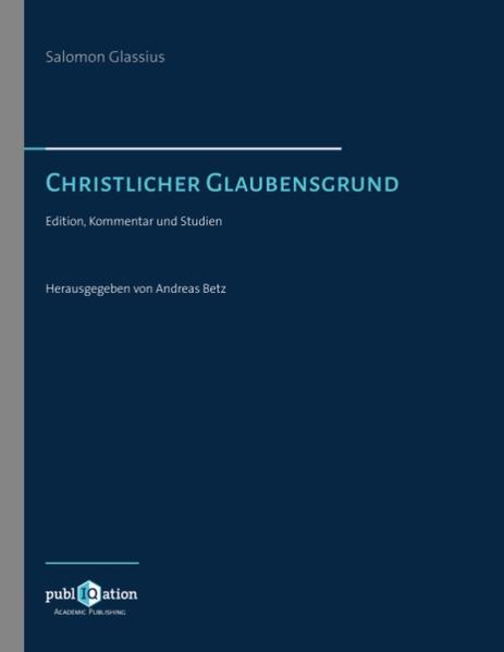 Der lutherische Theologe Salomon Glassius war ein führender Vertreter der biblischen Hermeneutik und als Pfarrer und Superintendent in Sachsen-Gotha maßgeblich an den dort seit dem Jahr 1640 durchgeführten geistlichen Reformen beteiligt. Der 'Christlicher Glaubensgrund' vereint den Ertrag seines theologischen Werkes und seiner kirchenleitenden Arbeit. Glassius entfaltet darin eine theologische Prinzipienlehre in einer kritischen, aber sachlich ausgewogenen Auseinandersetzung mit der katholischen Theologie seiner Zeit. Zugleich will er mit diesem Werk seinen Leserinnen und Lesern, gebildeten Nichttheologen, zu einer eigenständigen Beurteilung der konfessionellen Streitfragen verhelfen. Der vorliegende Band enthält den kritisch edierten und kommentierten Text des 'Christlichen Glaubensgrundes'. Die beigefügten Studien geben Auskunft über die Entstehung, theologische Ausrichtung und interkonfessionelle Gestalt des 'Glaubensgrundes' und verorten ihn als Teil lutherischer Glaubenskultur im 17. Jahrhundert.