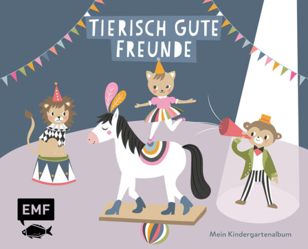 Eine fantastische Erinnerung an eine tolle Kindergartenzeit! Manege frei: Dieses witzig gestaltete Freundebuch mit 64 Seiten ist für alle Domteure, Clowns und Primaballerinen und ihre Kindergartenfreunde. Die wunderschön gestalteten Seiten mit tierisch-tollen Illustration können von den Kindern weitestgehend selbst und nur mit ein wenig Hilfe der Eltern ausgefüllt werden. Es wird gezeichnet, angekreuzt, ausgemalt und dabei gibt es noch superviel zu entdecken!